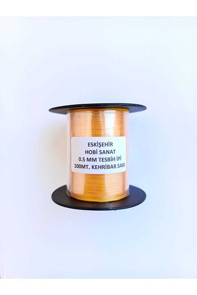 Eskişehir hobi sanat 0.5 mm 100 Meters Prayer Beads String Amber Yellow Color