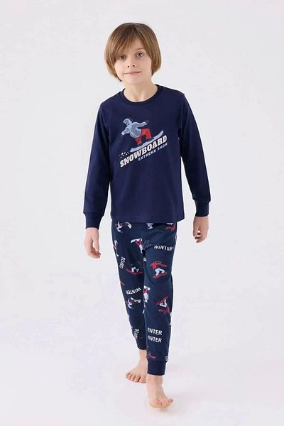 Rolypoly Set de pijamale cu mânecă lungă bleumarin pentru băiat