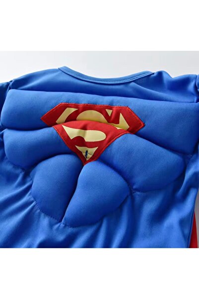 BGA Çocuk Pelerin Maske Seti 7-9 Yaş Çocuklar Için Kaslı Kostüm Süper Kahrama...