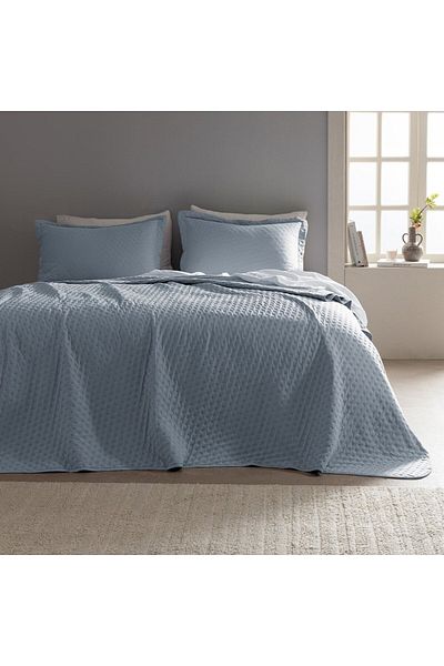 Madame Coco Rennes Doppelbett-Tagesdecke - Indigo