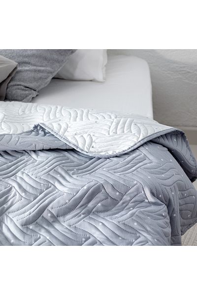 Madame Coco Brie Bedruckte Tagesdecke, Kingsize, Grau