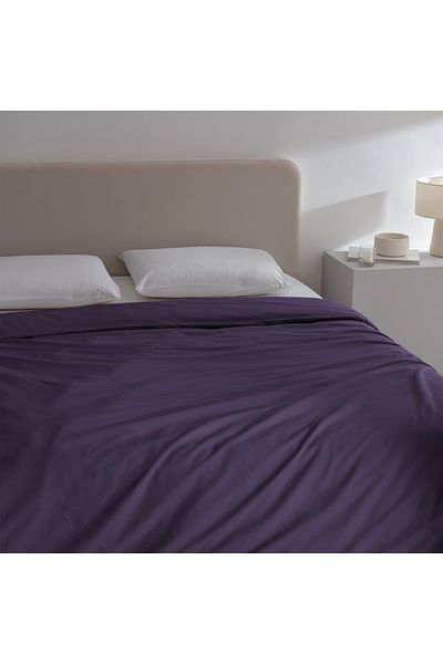 Madame Coco Manon Double 100 % Baumwolle Ranforce Plain Bettbezug – Lila