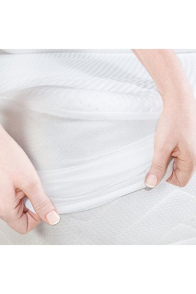 Madame Coco Clarte Flüssigkeitsdichte Spannbettmatratze für Einzelbett, Weiß