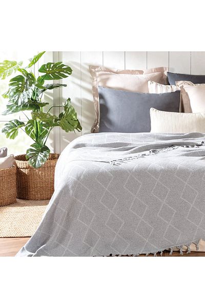 Madame Coco Basile Doppelbett-Tagesdecke - Grau