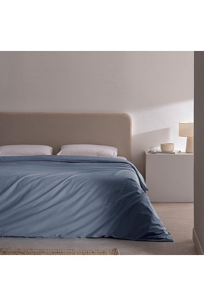 Madame Coco Manon Ranforce Bettbezug, 100 % Baumwolle, Kingsize, einfarbig, Dunkelblau