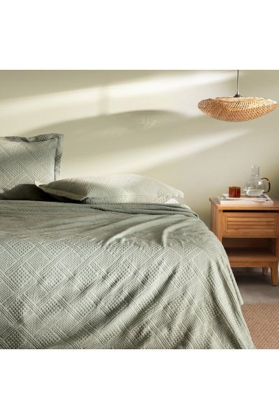 Madame Coco Dreieckige Doppelbett-Tagesdecke - Khaki