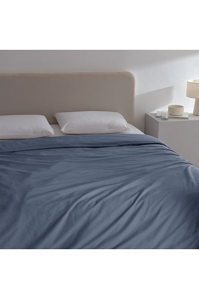 Madame Coco Manon Double 100% Baumwolle Ranforce Plain Bettbezug - Dunkelblau