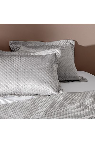 Madame Coco Boulogne Doppel-Tagesdecke aus Samt - Grau