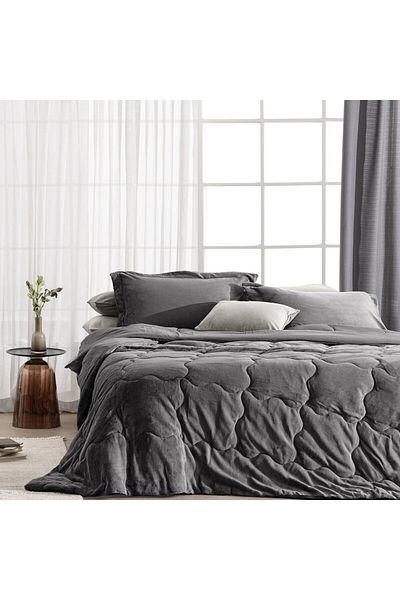 Madame Coco Kaira Doppelbett-Bettdeckenset - Anthrazit