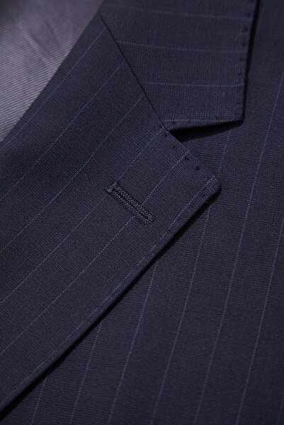 W Collection Dark Blue Buttoned Suit