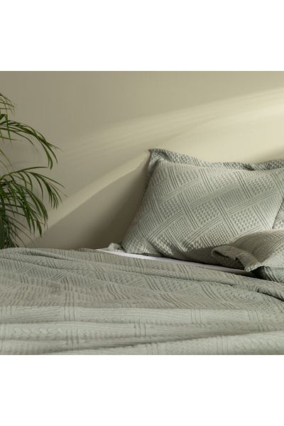 Madame Coco Dreieckige Doppelbett-Tagesdecke - Khaki
