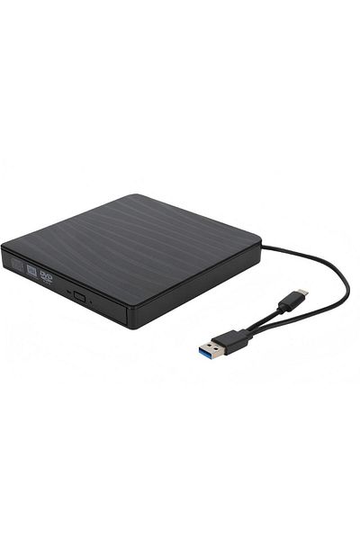 Generic محرك أقراص DVD خارجي رفيع 2 في 1 USB 3.0 C ومحرك أقراص DVD RW ومحرك أقراص CD وقارئ أقراص ضوئية