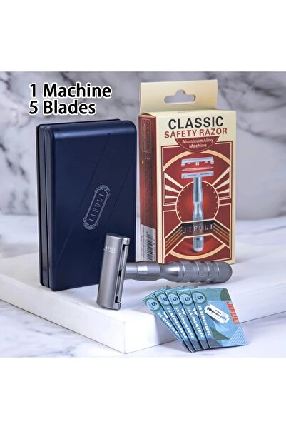 Choice GF-2179 ماكينة حلاقة واحدة + 5 شفرات، ماكينة حلاقة كلاسيكية عالية الجو...