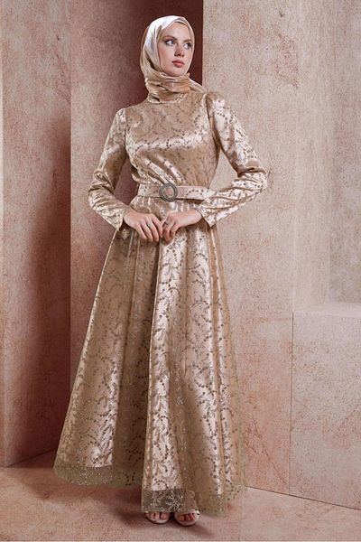 Alvina 50268 Μοντέλο Βραδινό Φόρεμα Hijab - Με Ζώνη