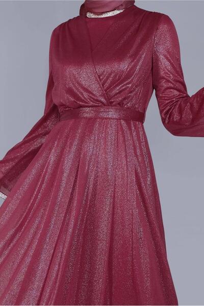 Alvina Belly Stone Printed Foil Dress 40771