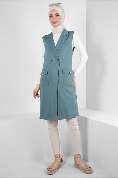 Alvina CROWACE COLLAR POCKET DETAILED VEST 43896