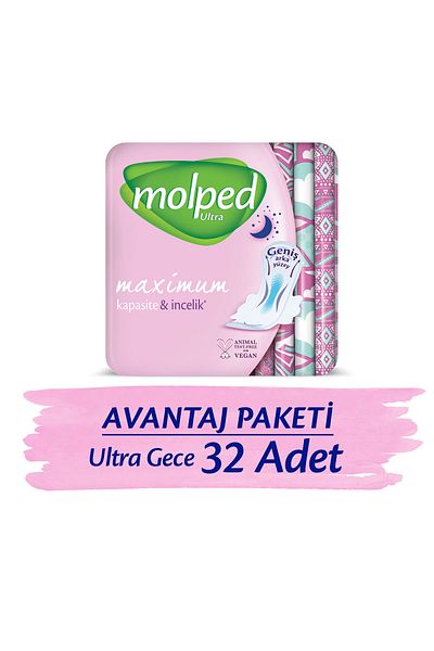 Molped 32 Ultra Hygienic Pads Night Advantage Package