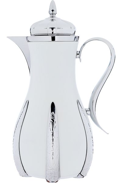 Alsaif Gallery Sana White And Silver Thermos Set, 1 Liter, 2 Pieces