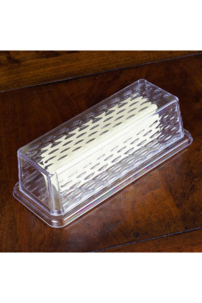 Chef Craft Plastic Butter Dish with Cover Clear 6.75inch