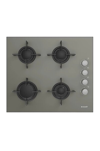 Arçelik Stoc 828 G Gri Cam 4 Göz Gazlı Düğmeden Çakmaklı Set Üstü Ocak