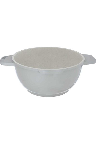 Alsaif Gallery Light Gray Korean Cookware Set With Granite Handle, 9 Pieces