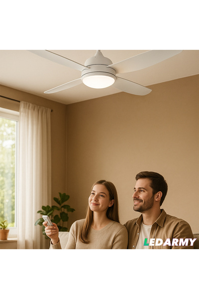 Cata CT-3000 Modern Tavan Vantilatörü Beyaz LED Işıklı ve Uzaktan Kumandalı LED Sessiz Motor Şık Tas