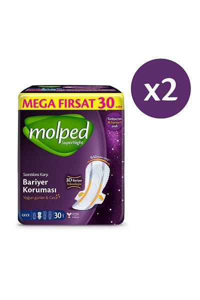 Molped Supernight Hygienic Pad Night Advantageous Mega Opportunity Package 60 Pieces