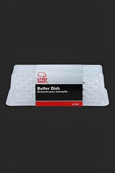 Chef Craft Plastic Butter Dish with Cover Clear 6.75inch