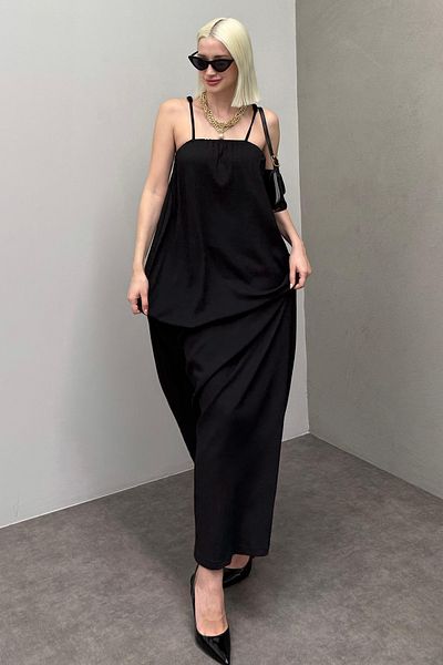 Madmext Μαύρο φόρεμα με λουριά Mg1720