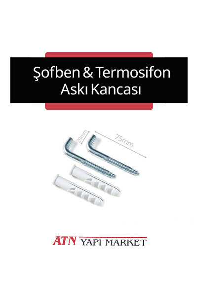 LÜXPAR Şofben Termosifon Askı Kancası 75mm (2'Lİ SET) – Duvar Tipi Montaj Apa...