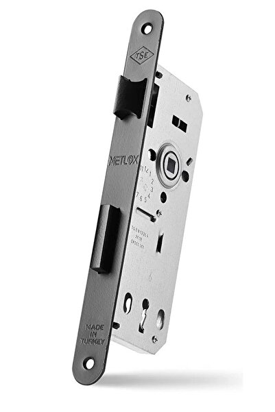 Nobel Avanti (ODA TİPİ) Mat Siyah Kare Rozetli Kapı Kolu / 40mm Oda Kapı Kilidi / Kol Kilit Full Set