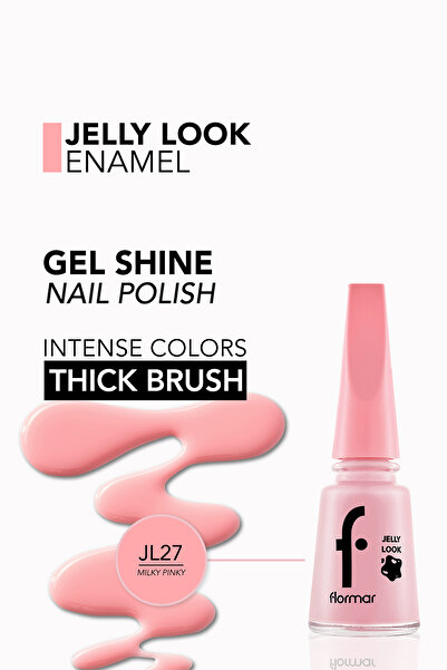 Pretty By Flormar Shiny Gel Nail Polish (Pink) - Jelly Look Mina - Jl27 Milky Pinky - 8690604282210