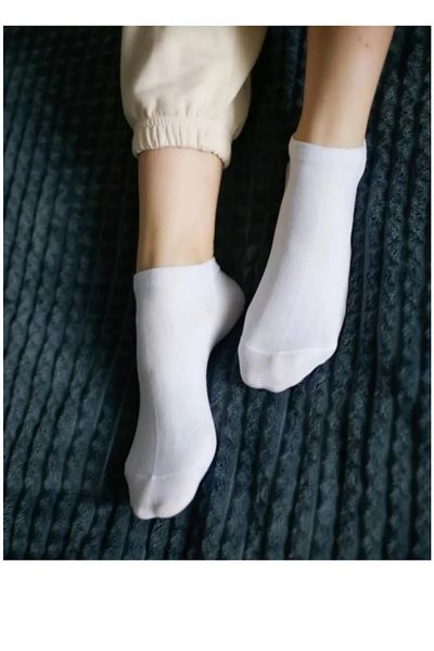 Sosyete dolabı 10 Pairs Unisex Seamless Cotton Flexible and Comfortable Scented Washable Plain White Sports Short Booties Socks