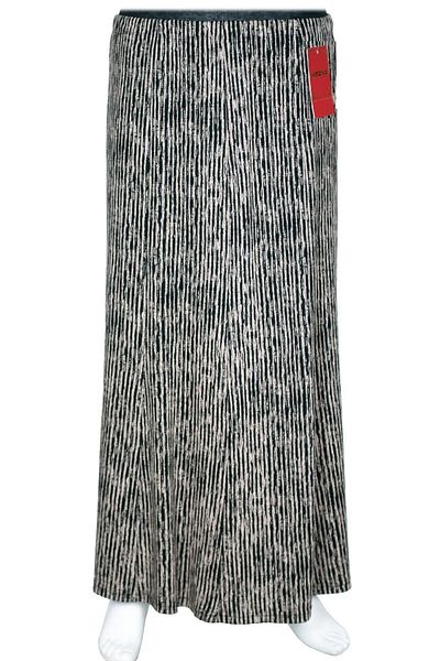 HESNA Women's Betül 8 Piece Elastic Unlined Black Skirt Patterned