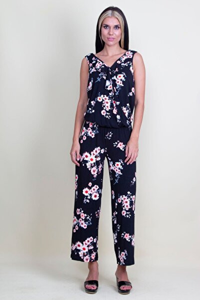 Genel Markalar Kadın Renkli Çiçek Desenli Anvelop Tulum 85n7312