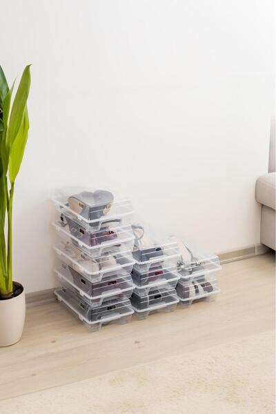 Bambus Home 10'lu Şeffaf Kadın/bayan Ayakkabı Kutusu