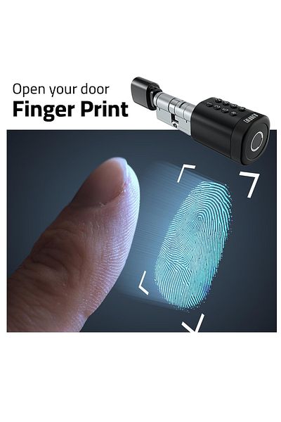 AREB Smart Lock Cylinder Black – 5 Unlocking Methods, Auto-lock, Anti-theft Security For Home