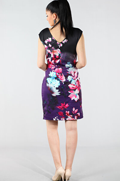 Şans Women's Purple Waist Detailed Dress 65N9463