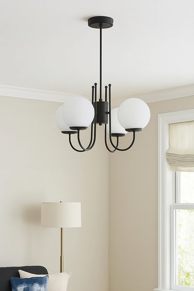 Modavize Modern Design - Living Room Dining Room 4-Piece Glass Pendant Set
