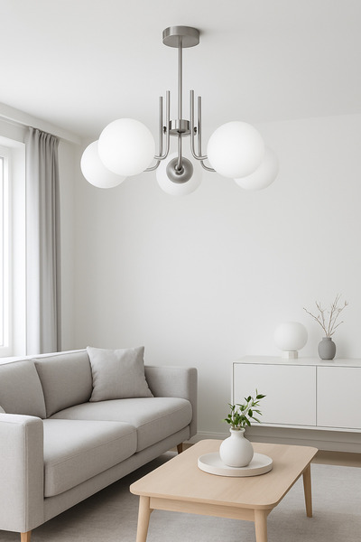 Modavize Vien Modern Tasarım Salon Yemek Odası Mutfak Renk Camlı Sarkıt 5li Avize