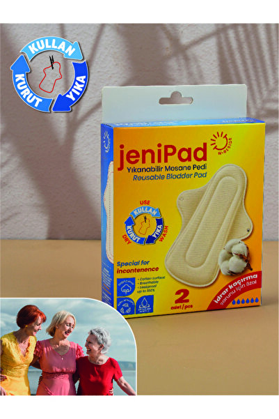 JeniPad W.Beside وسادة كيس البطن النسائية فائقة الامتصاص وقابلة للغسل 2 قطعة
