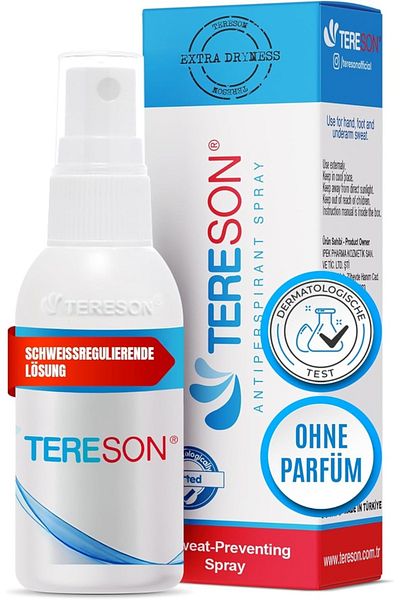 Tereson ® Anti Schweiß Spray 50ml – Starkes Antitranspirant Für Hände & Füße