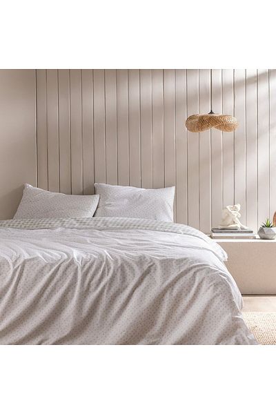 Madame Coco Botie Doppel-Bettbezug-Set, 100 % Baumwolle, Ranforce, bedruckt, Khaki