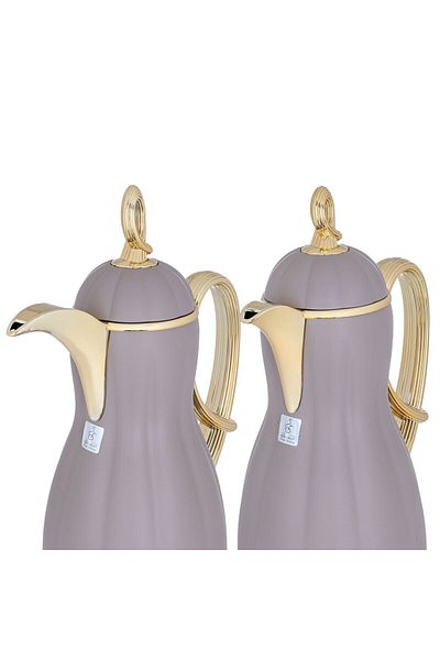 Alsaif Gallery Arwa Al Saif Gallery Thermos Set, 2 Pieces - Dark Brown