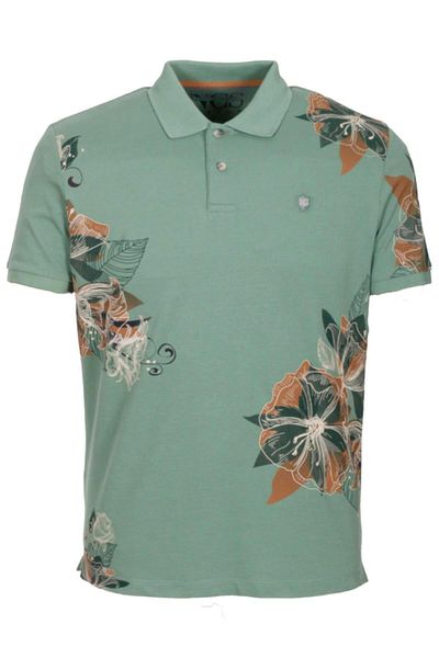 NCS Men's Polo Collar T-Shirt Çağla 100% Cotton Slim Fit Rib Sleeve Floral Pattern T-Shirt Jeans 1189