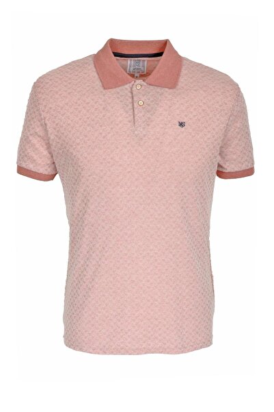 NCS Erkek Polo Yaka Tişört Açık Kırmızı %100 Pamuk Slim Fit T-shirt Jeans 1142