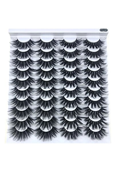 Choice1 20 زوجًا من الرموش الصناعية الجديدة F063 HBZGTLAD، 20 زوجًا من الرموش الصناعية ثلاثية الأبعاد من فرو المنك، رموش كثيفة وكثيفة وجذابة