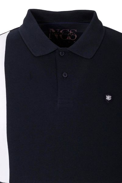 NCS Men's Polo Neck T-Shirt Navy Blue 100% Cotton Slim Fit Ribbed Sleeve Garnished T-Shirt Jeans 1165
