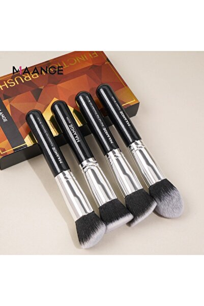 Choice1 مجموعة فرش مكياج من مانج، 4 قطع مع حقيبة، كريم أساس، خافي عيوب، بودرة...