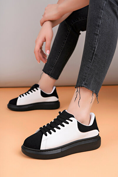 Luis Toronto LT109 Γυναικείο Sneaker Λευκό Μαύρο Suede ΜΑΥΡΗ ΣΟΛΑ